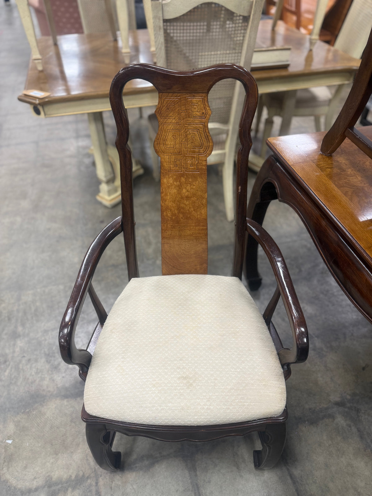 Chinese Chippendale-Styled Wooden Dining Set