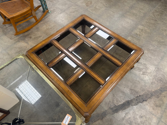 Rustic Styled Caramel Brown Square Coffee Table