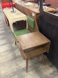 Mid-Century Olive Green Modern Telephone Bench