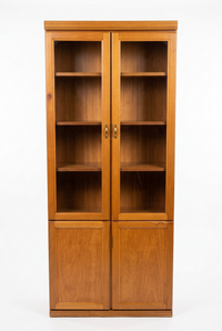 Tall Wooden Display and Storage Cabinet
