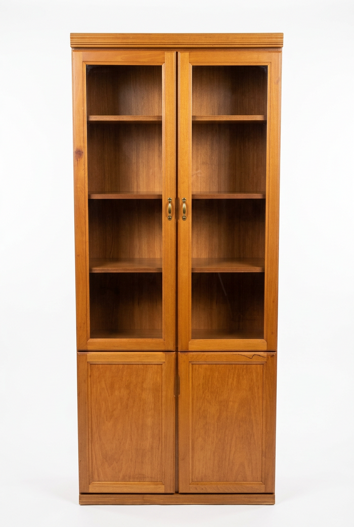 Tall Wooden Display and Storage Cabinet