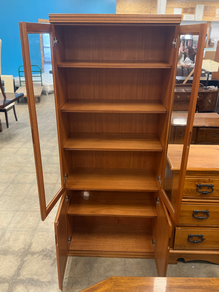 Tall Wooden Display and Storage Cabinet