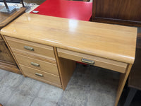 Light Wood Retro-Styled Modern Kneehole Desk
