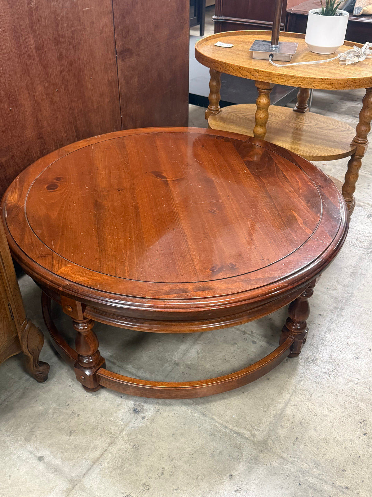 Mahogany Round Wooden Coffee Table