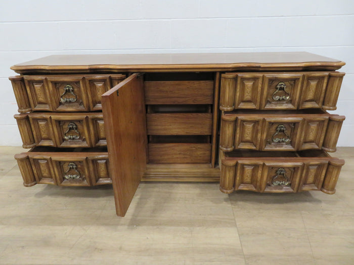 9-Drawer Wooden Dresser with Centre Cupboard