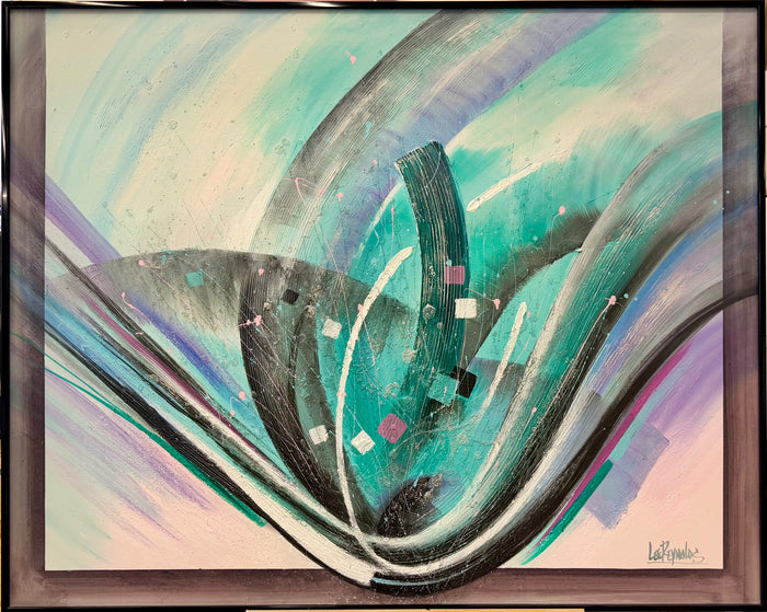 Vibrant Mid-Century Modern Abstract Expressionist Canvas by Lee Reynolds for Vanguard Studios