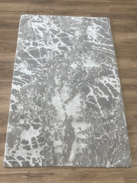 3x5-ft Wool/ Linen/ Silk Area Rug - Meadow Silverstone