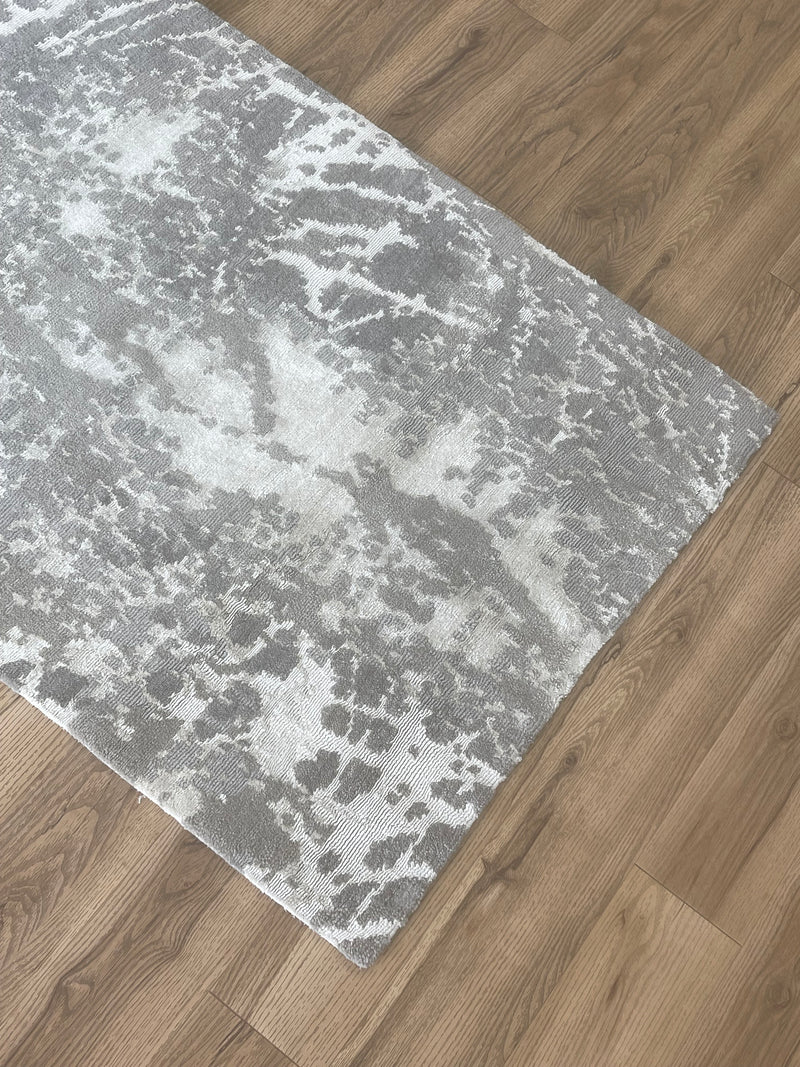 3x5-ft Wool/ Linen/ Silk Area Rug - Meadow Silverstone