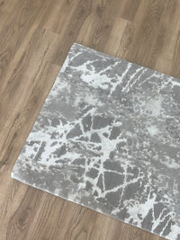 3x5-ft Wool/ Linen/ Silk Area Rug - Meadow Silverstone