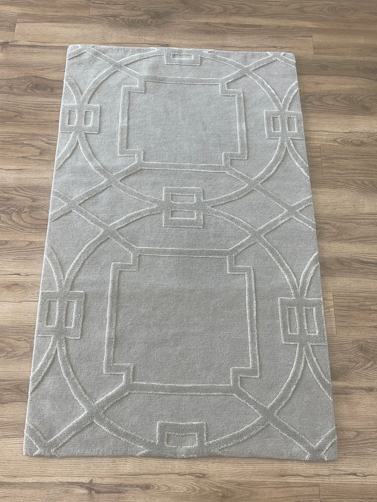 3x5-ft Wool/ Silk Area Rug - Cloistered Iceglass