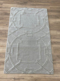3x5-ft Wool/ Silk Area Rug - Cloistered Iceglass