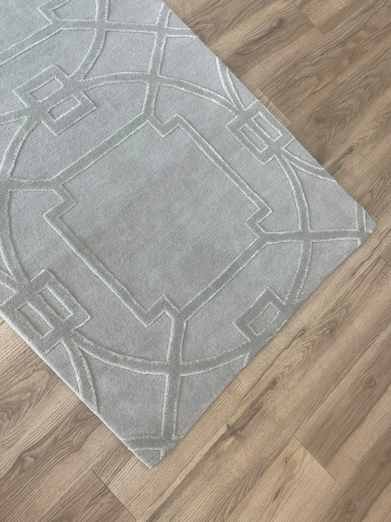 3x5-ft Wool/ Silk Area Rug - Cloistered Iceglass