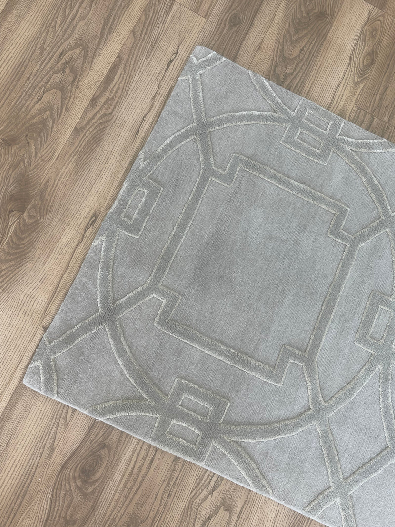 3x5-ft Wool/ Silk Area Rug - Cloistered Iceglass