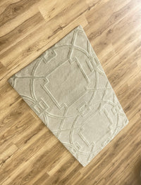 3x5-ft Wool/ Silk Area Rug - Cloistered Iceglass
