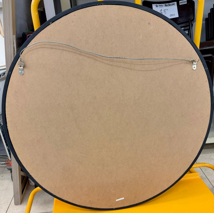 Designer Ribbed Round Wall Mirror in Bronze Finish