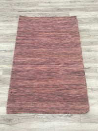 3x5-ft Indian Wool Area Rug - Dhurrie Impression Sienna