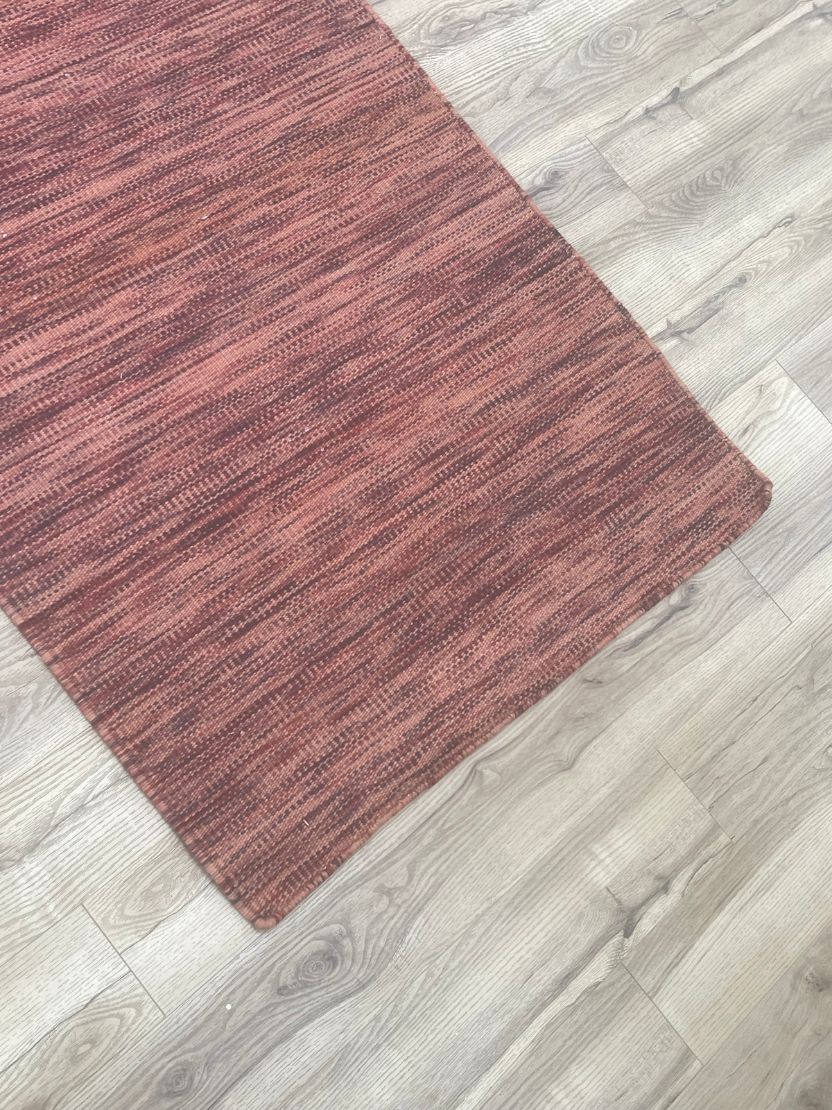 3x5-ft Indian Wool Area Rug - Dhurrie Impression Sienna