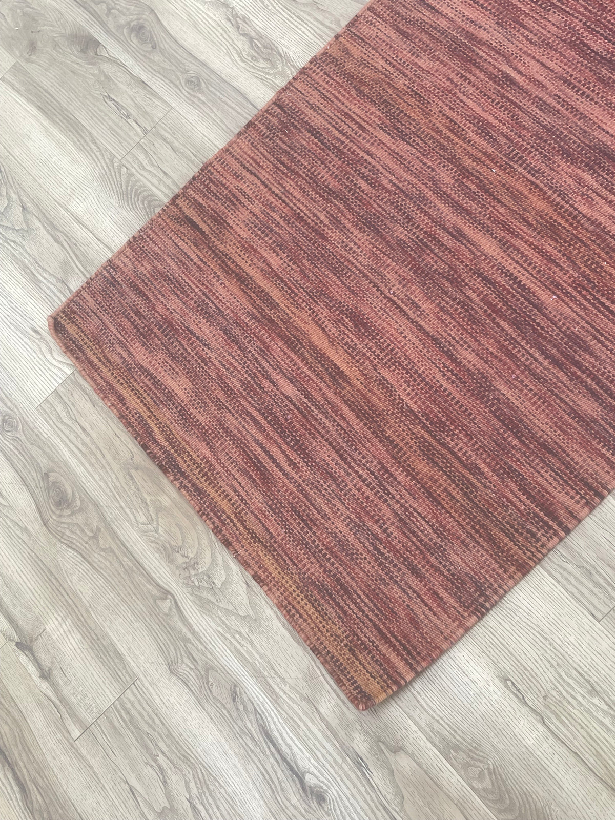 3x5-ft Indian Wool Area Rug - Dhurrie Impression Sienna