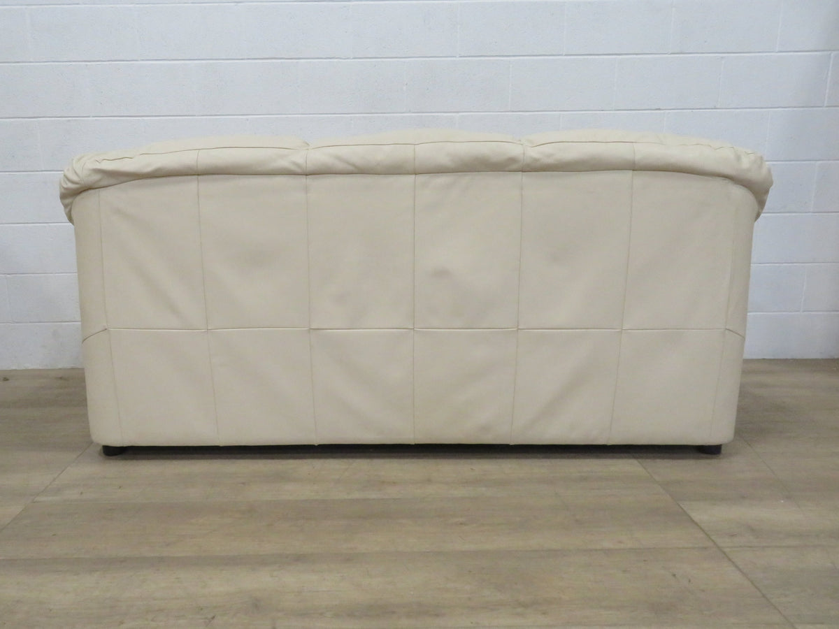 Off-White Faux Leather Couch