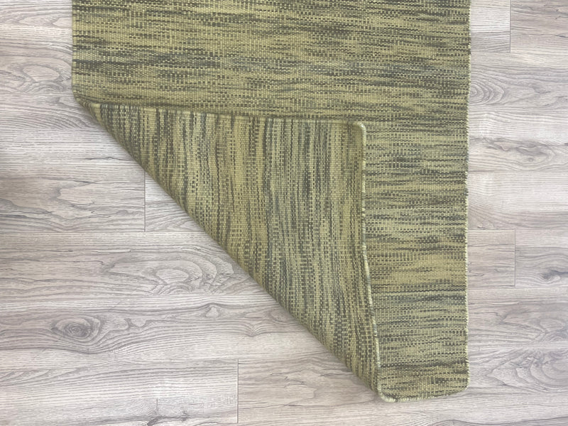 3x5-ft Indian Wool Area Rug - Dhurrie Impression Olive