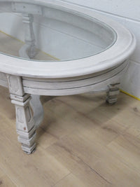 46"W Coffee Table with Glass Top