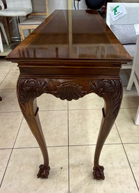 Striking Chippendale Style Mahogany Carved Console Table