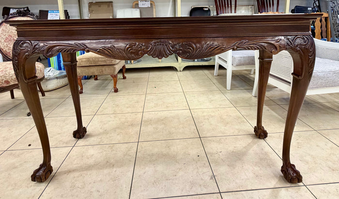 Striking Chippendale Style Mahogany Carved Console Table
