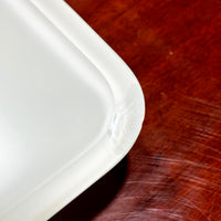 VIGO Sottile Modern Glass Rectangular Vessel Bathroom Sink in White