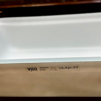 VIGO Sottile Modern Glass Rectangular Vessel Bathroom Sink in White