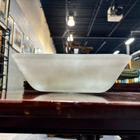 VIGO Sottile Modern Glass Rectangular Vessel Bathroom Sink in White