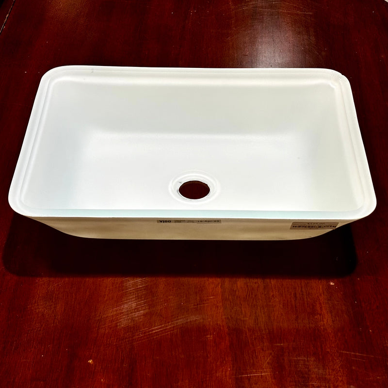 VIGO Sottile Modern Glass Rectangular Vessel Bathroom Sink in White