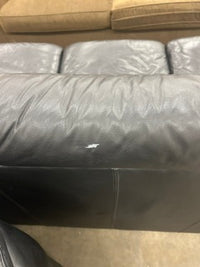 Black Leather 3-Seat Sofa