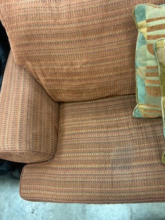 Terracotta Orange Textured Fabric Sofa