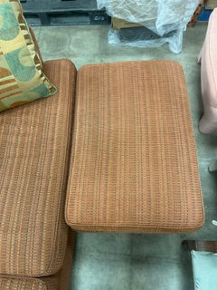 Terracotta Orange Textured Fabric Sofa