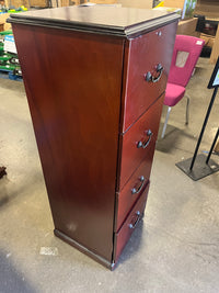 Cherry Wood 4-Drawer Cabinet w/ Lock