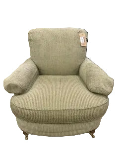Traditional Upholstered Lounge Armchair - Muted Sage Green