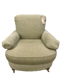 Traditional Upholstered Lounge Armchair - Muted Sage Green