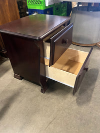 Dark Wood 2-Drawer Nightstand