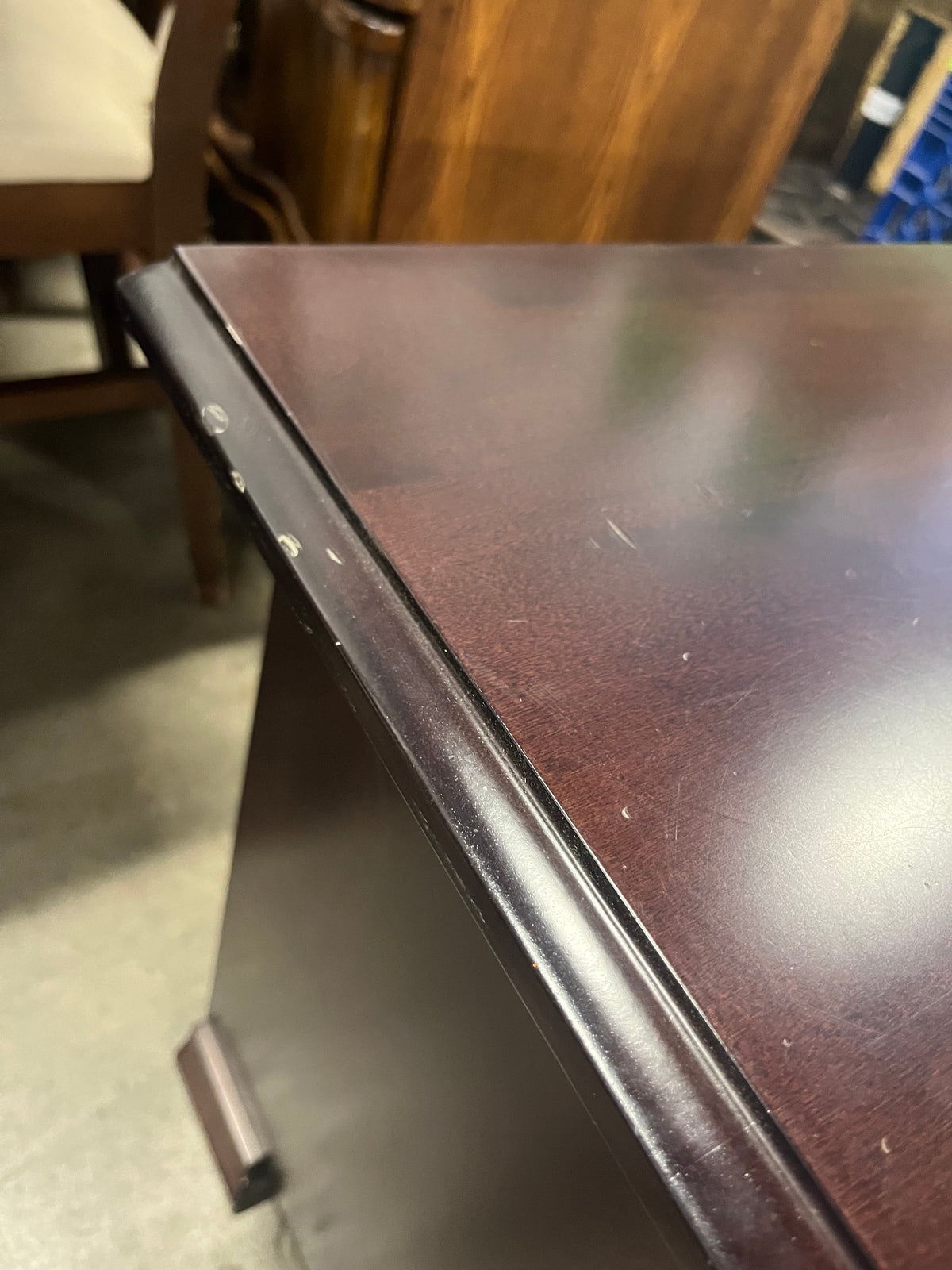 Dark Wood 2-Drawer Nightstand