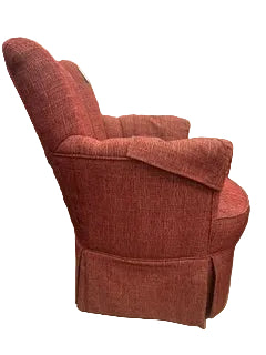Mid-Century Channel-Back Swivel Armchair