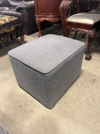Grey Upholstered Accent Chair with Ottoman Set