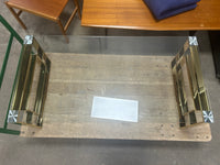 Contemporary Stainless Steel & Glass Coffee Table in Gold