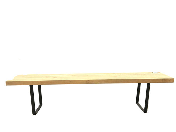 Industrial-Style Solid Wood Bench