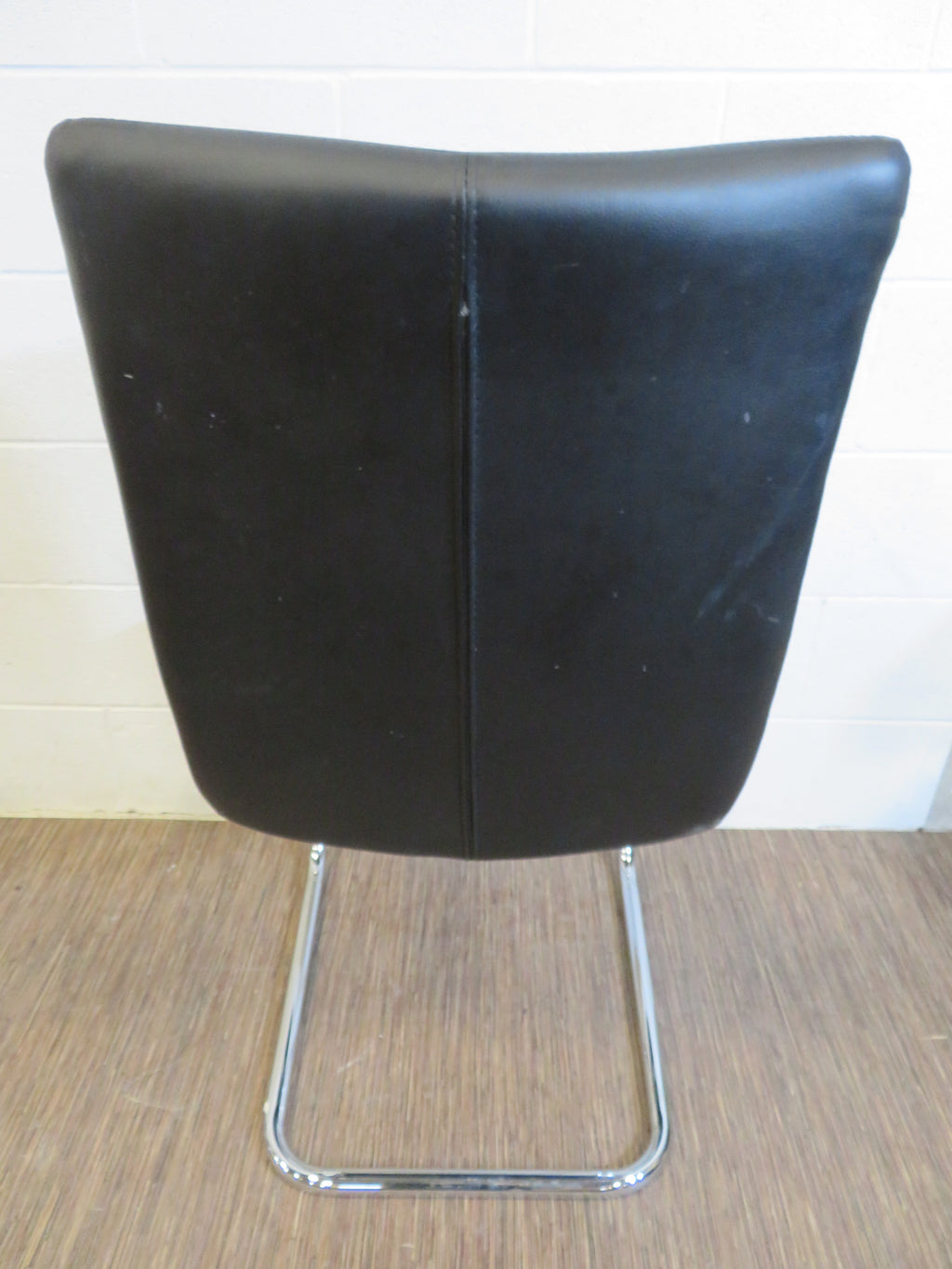 Black Leather and Chrome Dining Chair