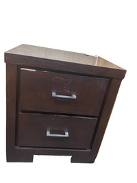 2-Drawer Dark Wood Nightstand