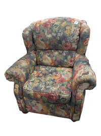 Vintage Armchair w/ Floral Tapestry Upholstery