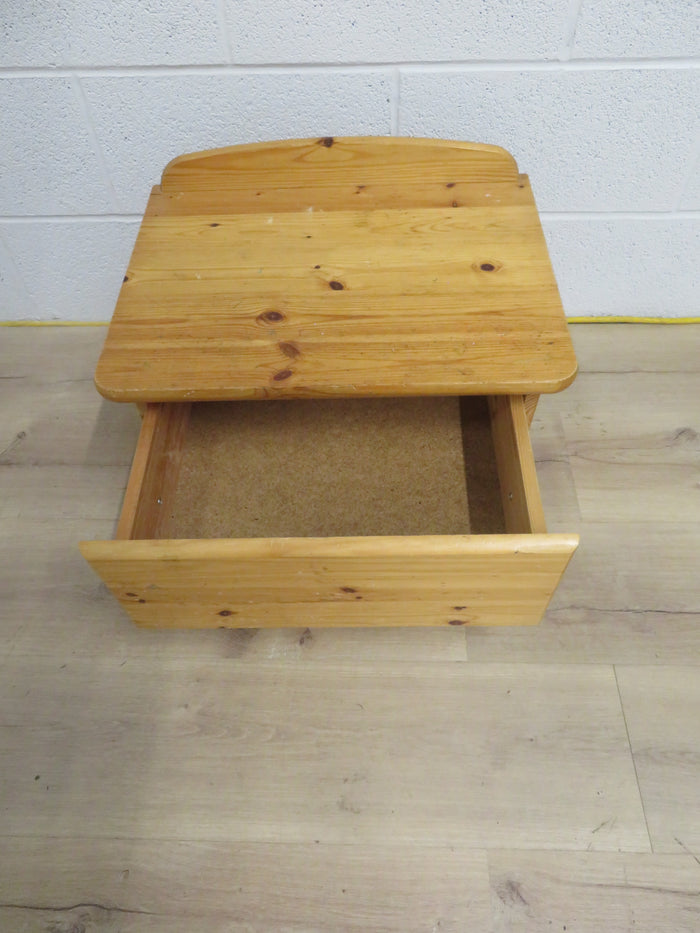 19"W Small Pine Desk with Single Drawer