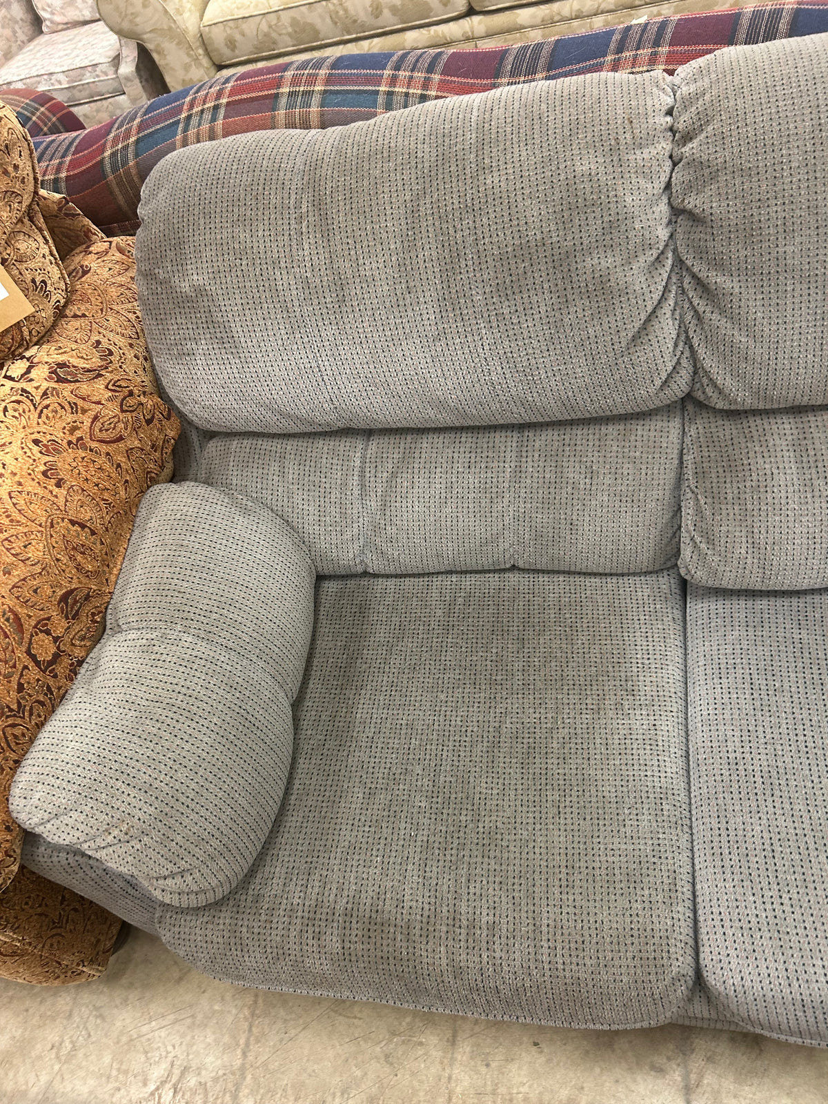 Grey Upholstered Loveseat