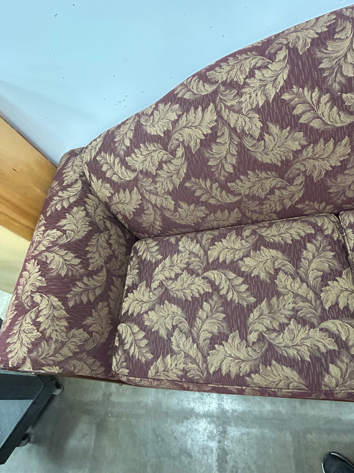 Exposed Wood-Trim Sofa