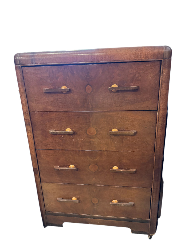 Tall Wooden Deep Dresser - 4 Drawers